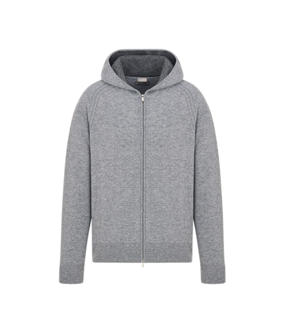 DIOR — Sweatshirt à Capuche Dior en Jersey de Cachemire Gris