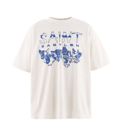 SAINT Mxxxxxx x BABYLON — Triple 6’s Dog T-Shirt White