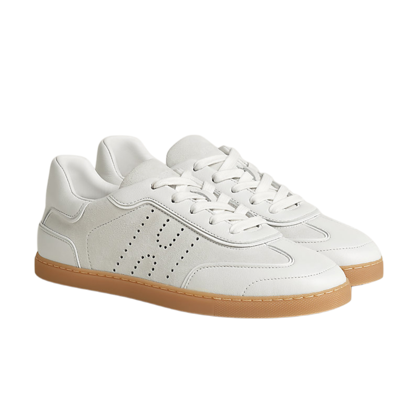 HERMÈS — Sneakers Match en Chèvre Velours et Cuir de Veau