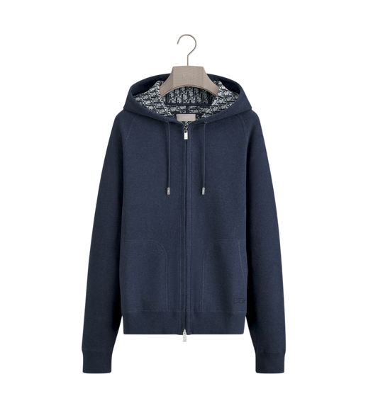 DIOR — Veste à Capuche Dior en Maille Coton et Cachemire