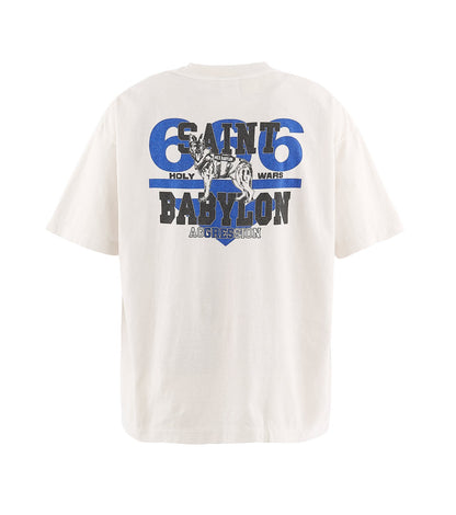 SAINT Mxxxxxx x BABYLON — Triple 6’s Dog T-Shirt White