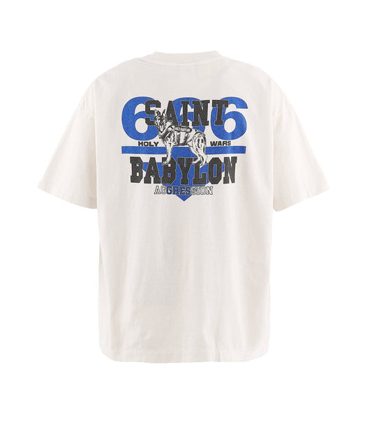 SAINT Mxxxxxx x BABYLON — Triple 6’s Dog T-Shirt White