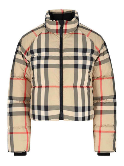 BURBERRY — Doudoune Courte Vintage Check Beige