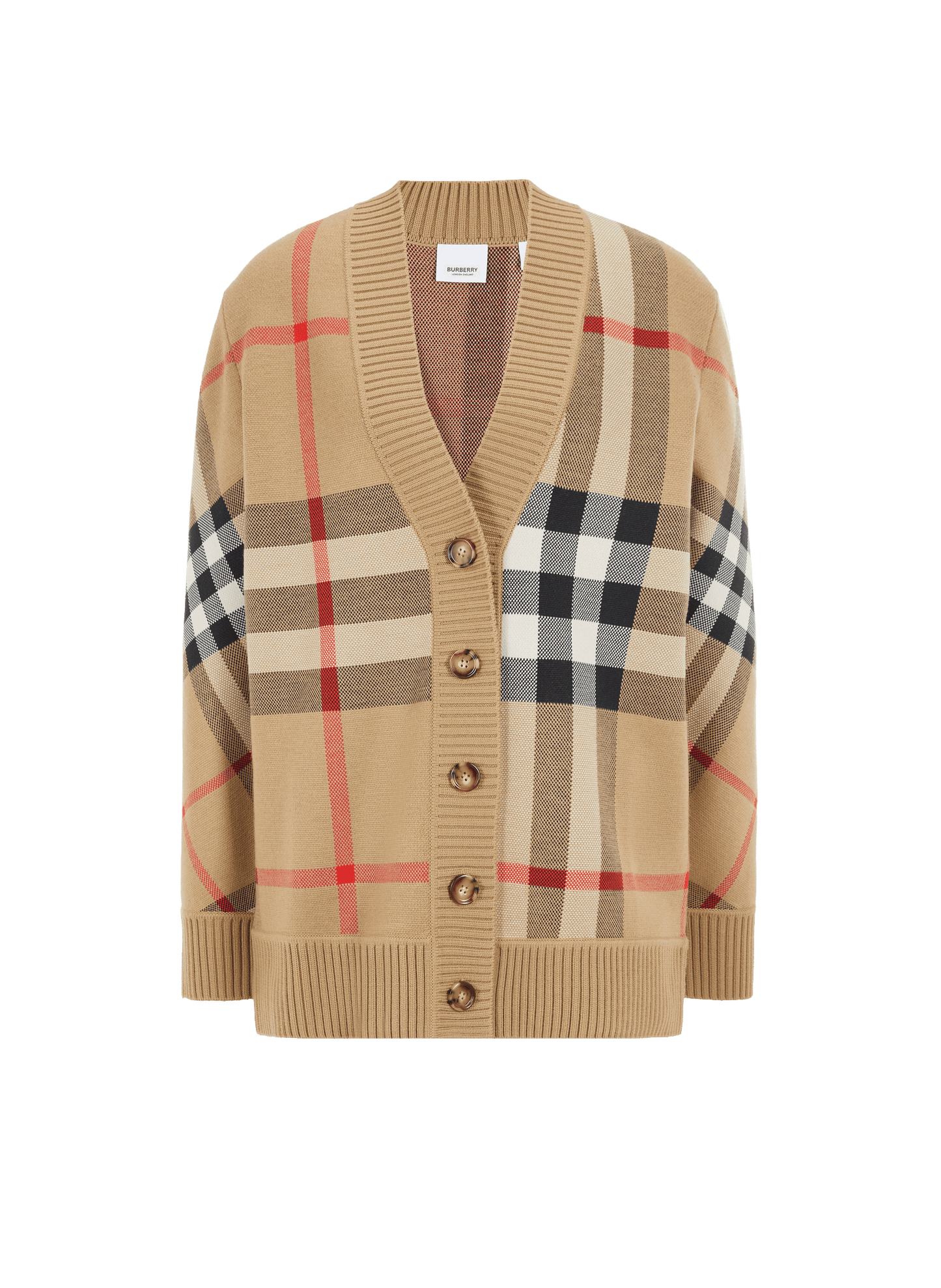 BURBERRY — Cardigan Vintage Check en Laine Mérinos