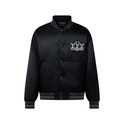LOUIS VUITTON — Blouson Baseball LV Vers United Ornémenté en Nylon Noir