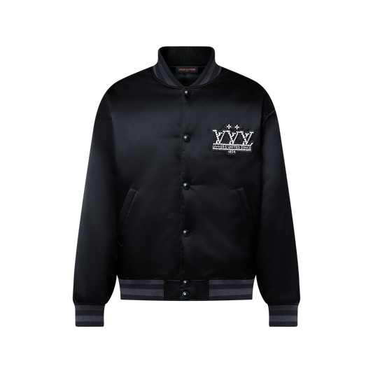LOUIS VUITTON — Blouson Baseball LV Vers United Ornémenté en Nylon Noir
